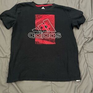 Adidas Black Tee with Red Graphic